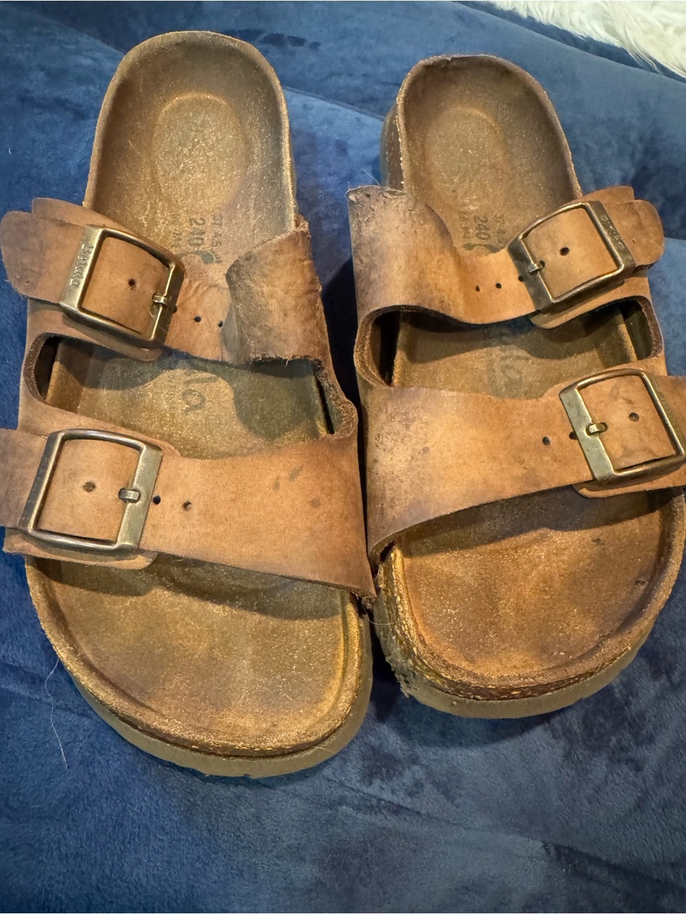Women's Brown Suede Double-Buckle Slide Sandals